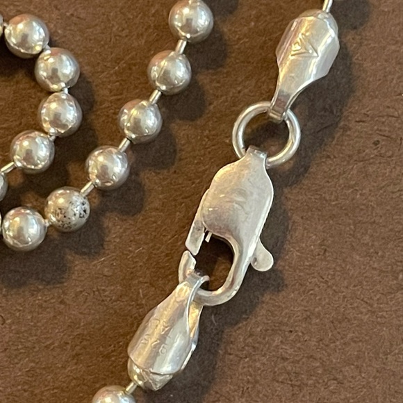 Silpada Sterling Silver 30” Ball Bead Dog Tag 3mm Chain Necklace N0197 - Picture 12 of 12